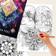 25 Pages Premium Thick Coloring Book With Rich Illustrations, Creative Geometric Design, Fun And Playful, Decompressing, Art Sketchbook With Single-Sided Illustrations, Suitable For Adults And Teenagers, Suitable For Relaxation And Creativity, Ideal Gift For Easter, Mother's Day, Halloween, Thanksgiving, Christmas And Other Holiday Parties,Back To School,School Supplies