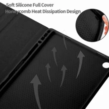 Detachable Colorful Backlit Bluetooth Keyboard Case Compatible With Samsung Galaxy Tab / / Pad SE, Ultra-Thin Lightweight Stand Protective Cover With Pen Slot (Apple Pencil Not Included), Black Case + Black Keyboard - Black - View 5