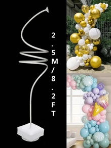 Set arco di palloncini versatile da 2,5 m/8,2 ft, supporto asimmetrico pieghevile, kit per arco di palloncini, colonna di palloncini a forma libera, arco di palloncini verticale indipendente, per matrimoni, compleanni, Ognissanti, Natale, decorazioni con palloncini, Capodanno