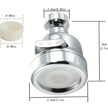 1 Stück 360° drehbarer Wasserhahn Brausekopf aus ABS Material, universeller Wasserhahn Perlatoreinsatz, Wassersparsamer Filter, spritzwassergeschützte Brause, Wasserhahn Umschalter, druckbeaufschlagter Wasserhahn Filter, Küchen- und Badezimmer-Waschbecken Zubehör
