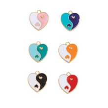 10/12 piezas de Corazones en forma de Bagua Taiji de colores brillantes, decoración DIY para joyería, zapatos, bolsos y manualidades