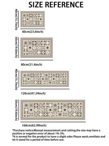 1 tappeto da cucina in diatomite, design di alta qualità con motivo a piastrelle in grigio chiaro e beige, stile vintage accogliente, tappeto antifatica imbottito da cucina di circa 3 mm di spessore, tappeto da cucina assorbente, tappeto in diatomite morbido in gomma minimalista, adatto per cucina, bagno, ingresso, lavanderia e altro ancora