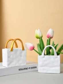 1pc,Handbag Flower Pot Decoration Ornament, Creative Pots, Super Beautiful Flower Pot, Indoor Outdoor Home Decor Garden Patio Unique Home/Kitchen/Office/Dressing Tables Cute Vases Gift - Multicolor - View 4