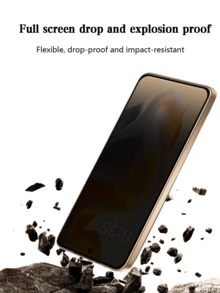 3 件/包 MOTO G54 全屏钢化玻璃屏幕保护膜，适用于 G54/G55 手机，钢化玻璃膜，防摔、防爆、防指纹、一键贴合、9H 硬度、灵敏触摸、高清钢化玻璃屏幕保护必备品，适用于日常防护、办公室、家庭隐私屏幕保护膜手机屏幕保护膜手机配件防水防震防刮 - 黑色 - 查看 5