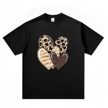 MX | prendas de moda| Camiseta de manga corta holgada con estampado de moda para mujer| Diseño exquisito | Esencial para el verano | Fácil de combinar, muestra tu estilo |mex034 - Negro - Ver 1