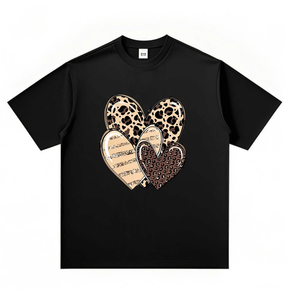 MX | prendas de moda| Camiseta de manga corta holgada con estampado de moda para mujer| Diseño exquisito | Esencial para el verano | Fácil de combinar, muestra tu estilo |mex034 - Negro - Ver 1