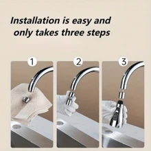 1 Stück 360° drehbarer Wasserhahn Brausekopf aus ABS Material, universeller Wasserhahn Perlatoreinsatz, Wassersparsamer Filter, spritzwassergeschützte Brause, Wasserhahn Umschalter, druckbeaufschlagter Wasserhahn Filter, Küchen- und Badezimmer-Waschbecken Zubehör