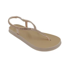 Huarache Sandalia  mujer  con brillos Cómoda Segura moda - Beis - Ver 2