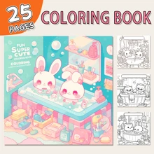 25 Pages Premium Thick Cartoon Coloring Book With Rich Illustrations, Art Sketchbook With Single-Sided Illustrations, Suitable For Adults And Teenagers, Suitable For Relaxation And Creativity, Ideal Gift For Easter, Mother's Day, Halloween, Thanksgiving, Christmas And Other Holiday Parties,Back To School,School Supplies