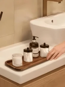 1/2 khay gỗ sồi hình bầu dục/chữ nhật, khay trưng bày bằng gỗ dùng cho mỹ phẩm, nước hoa, phòng tắm, đồ dùng nhà bếp, giá trưng bày sinh nhật, thích hợp cho kỳ nghỉ, bãi biển, phòng ngủ và nhiều hơn nữa. - Nhiều thông số kỹ thuật - Xem 5
