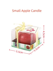 1 pièce Bougie de cire en forme de pomme pour le réveillon de Noël, bougie de célébration des fêtes, décoration de Noël et anniversaire