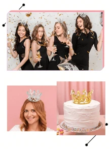 A Mini Crown-Shaped Cake Decoration, Pearl Crown Cake Decoration, Suitable For Birthday Cake Decoration, Flower Arrangement, Birthday Parties, Wedding Parties, And Christmas Decoration