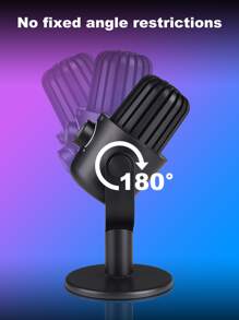 Microphone à condensateur USB, clairement cardioïde, améliore la diffusion en continu, le podcasting et les enregistrements - Qualité sonore cristalline via connexion de type C, plug and play, microphone USB de jeu pour téléphone/PC/ordinateur portable, avec sourdine rapide, voyants lumineux RVB