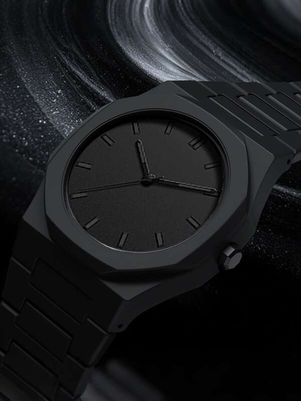 1pc Men's Popular Quartz Watch With Stainless Steel Buckle, Quartz Movement, ABS Strap, Suitable For Formal Attire, Business Banquets, Work Commute, Can Be Used As Father's Day Gift For Family And Friends