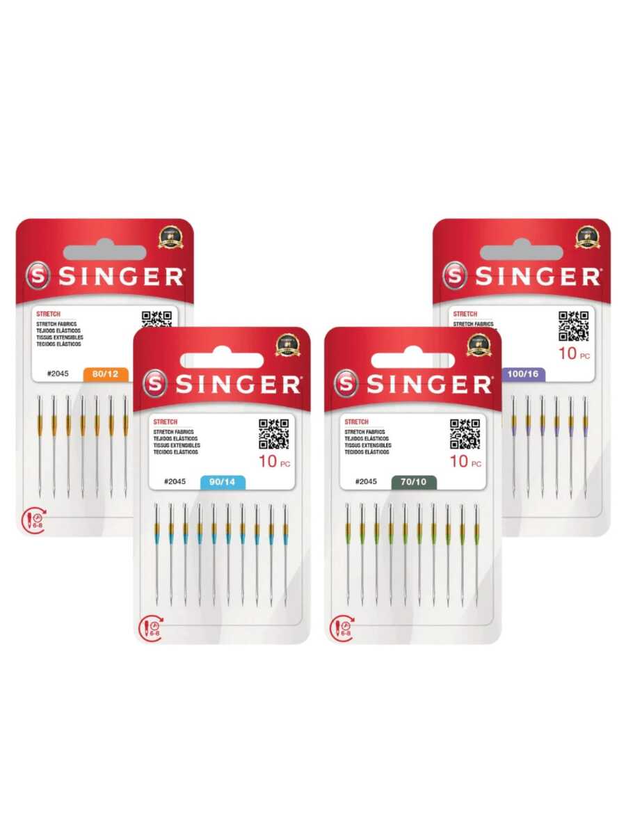 Singer Sewing Machine Needle 2045 Pack Of 10 - Various Numbers - Plateado - Ver 1