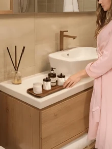 1/2 khay gỗ sồi hình bầu dục/chữ nhật, khay trưng bày bằng gỗ dùng cho mỹ phẩm, nước hoa, phòng tắm, đồ dùng nhà bếp, giá trưng bày sinh nhật, thích hợp cho kỳ nghỉ, bãi biển, phòng ngủ và nhiều hơn nữa. - Nhiều thông số kỹ thuật - Xem 10