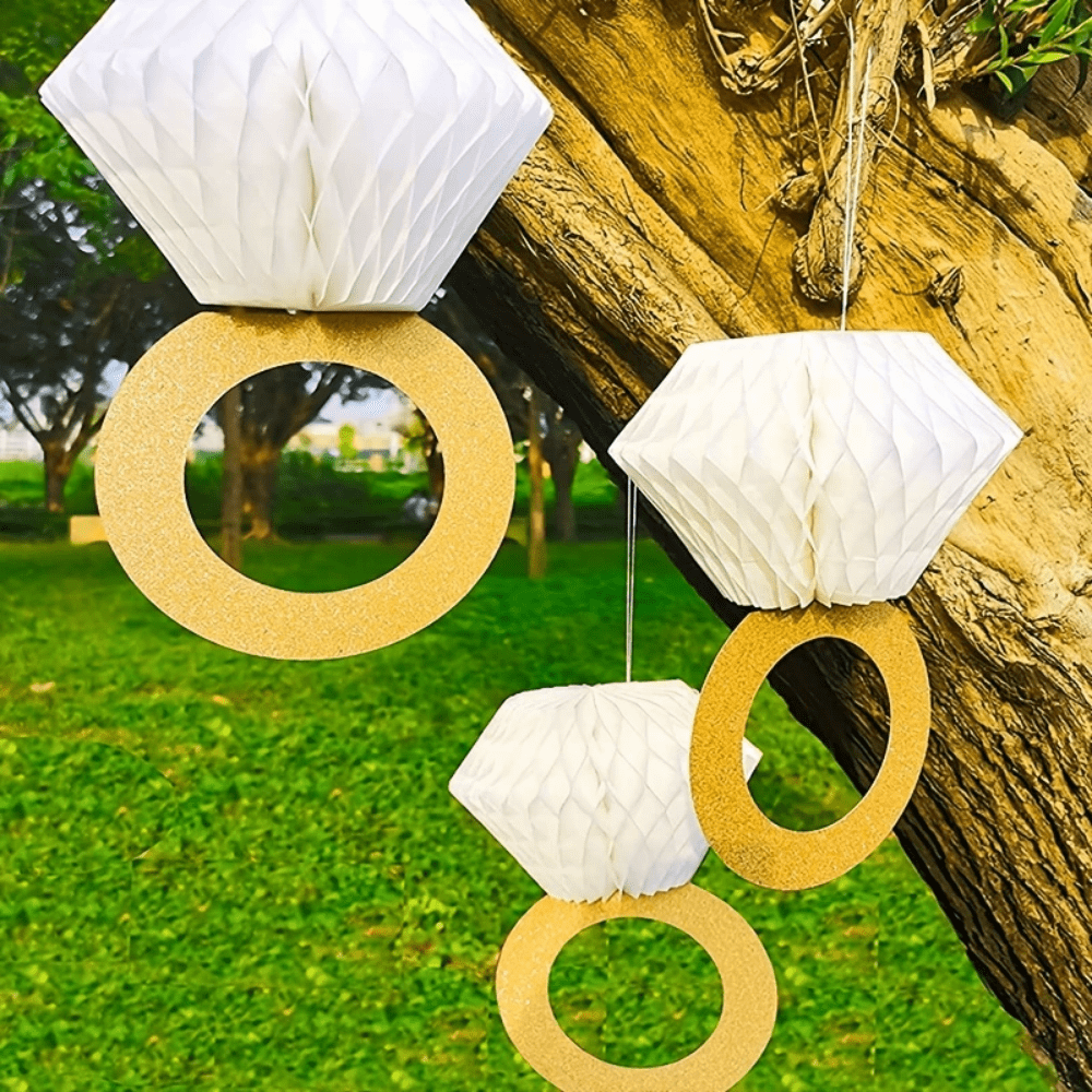 3 Stücke Wabenbälle Dekorationen - perfekt für Hochzeiten, Geburtstage, Jahrestage, Feiern, Partys, Bridal-Shower! Party Hintergründe, Hochzeits-Tischmittelstücke, romantische Party Dekoration, Schlafzimmer Dekoration, Innen- und Außendekorationen um romantische Akzente an Deinem besonderen Tag zu setzen, unverzichtbare Dekorationsgegenstände.