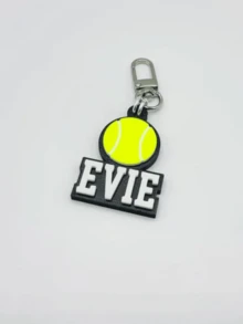 1 paquete Llavero personalizado con nombre y opción de varios deportes, impreso en 3D en plástico, accesorio de regalo con tema deportivo, multicolor, mini pelota, para cumpleaños, aniversarios, graduaciones, días de juego, con lentejuelas, colorido, lindo, adorable, estilo Y2K, kawaii, divertido, elegante, personalizado, único, ideal para ella, novia, niños, familia, amigos, organizador de viaje - Multicolor - Ver 15