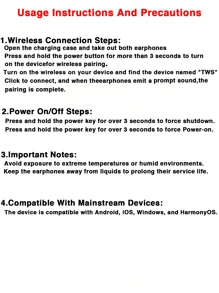 Wireless Earphones LED Power Display Mini Crystal In-Ear Earbuds With Wireless Charging Case Touch Control Built-In Mic Headphone For Sports Waterproof Earphone