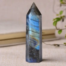 1 件天然拉长石石英水晶方尖碑、水晶棒尖、矿物标本、能量平衡、装饰、形而上学治疗 - 藍色 - 查看 14