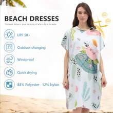 Casual Hooded Towel Robe – Comfortable & Cozy For Beach, Home Or Poolside Back To School - Multicolor - View 2