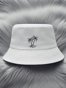 Sombrero de cubo de moda para hombres, con estampado de coco, 2 opciones de color, apto para uso diario, playa, protección solar