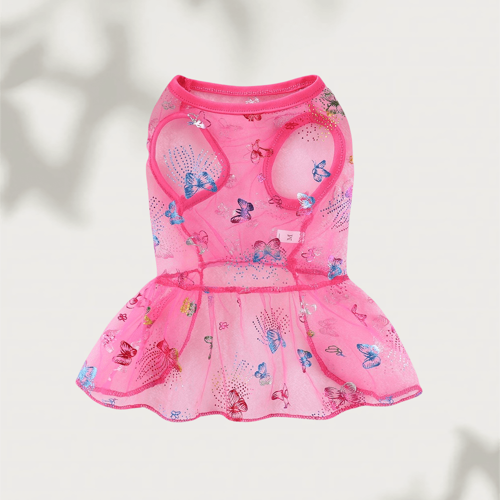 Pet Cat & Dog Tri-Color Bow Mesh Dress