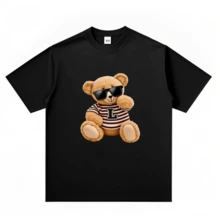 MX | prendas de moda| Camiseta de manga corta holgada con estampado de moda para mujer| Diseño exquisito | Esencial para el verano | Fácil de combinar, muestra tu estilo |mex58 - Negro - Ver 2