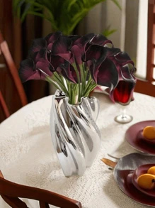 Set de 4 piezas/10 piezas - Calas artificiales, ramo de flores falsas, apto para decoración de boda, fiesta, jardín. Flores falsas de tacto real para sala de estar, dormitorio, mesa de comedor, decoración de oficina, ramo de Navidad, decoración de primavera e invierno, flores de decoración del hogar. Regalo.