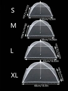 1pc Large White Pop-Up Mesh Food Cover Tent - Collapsible And Washable, Suitable For Picnics, BBQs, Parties And Outdoor Dining - Anti-Insect Kitchen Accessory/Garden/Wedding/Garden Decor/Holiday Essentials/Kitchen Accessories/Bedroom Decor/Fathers Dad Gift/Room Decor/Kitchen/Home Decor/Travel Essentials/Camping/Room Decor Bedroom/Home/Travel/Birthday Decorations
