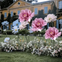 2PCS Artificial Large Peony Flower 15.7in Fake Flower Wedding Background Arch Decoration Garden Party Shopping Mall Window Display Studio Props - Dusty Pink - View 1