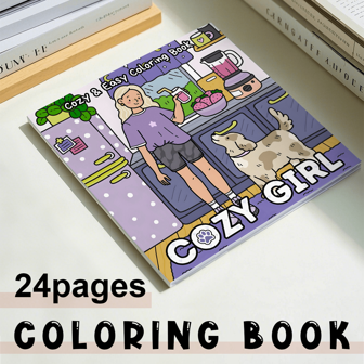 GDTME "Warmes Leben für Mädchen" Malbuch: Entspannende mädchenhafte Malseiten für Erwachsene und Teenager, mit gemütlichen glücklichen Momenten und süßen Alltagsaktivitäten, einfaches Design, Taschenbuch.