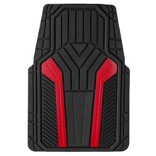 4Piece Rubber Car Floor Mats Carbon Fiber Red - Universal Fit, - Red - View 5
