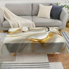 1/20 piezas Mantel rectangular lujoso con patrón blanco y dorado, 100% poliéster, tejido, resistente al agua y al aceite, cubierta de mesa hecha a máquina para comedor, oficina, escritorio - Decoración del hogar - Multicolor - Ver 8
