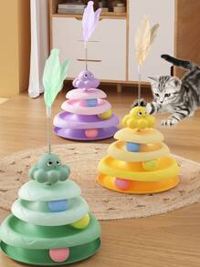 Cat Toy Long Drum With Three Rattling Balls, Playful Cat Ball, Puzzle Grinding Paw, Pet Toys