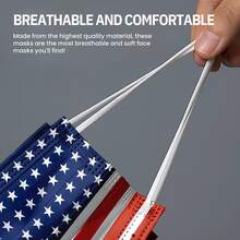 Protective Face Masks - Breathable 3 Layers Of Protection American Flags Design Face Mask For Adults - 50ct Box Pink Disposable Face 3-Ply Filter Breathable Earloop Masks Options In Packs Of 10 - 50ct Box, Soft And Comfortable Fit - one-size - View 5