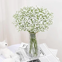 1 Stück/3 Stücke/5 Stücke weiße Schleierkraut Kunstblumen, gefälschter Schleierkraut-Strauß inklusive Plastikstängel, geeignet für Heimdekoration, Tischdekoration, DIY Blumenarrangements, Hochzeits- und Festparty-Dekorationen, Raumdekoration