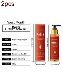 WEST MONTH Magic Luxury Body Oil Winter Skincare And Moisturizing, Soft And Firm Skin, Daily Care, Nourishing And Moisturizing - 2件_紅色 - 查看 1