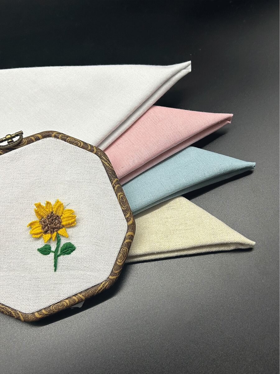 [4 waschbare Farben] Premium Leinengewebe, 50 cm x 50 cm - geeignet für Kreuzstich, Stickerei, DIY Basteleien, Puppenkleidung, Sofakissen und Dekorationen für Feiertage | nur Handwäsche, Mehrfarbig