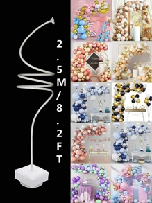 Set arco di palloncini versatile da 2,5 m/8,2 ft, supporto asimmetrico pieghevile, kit per arco di palloncini, colonna di palloncini a forma libera, arco di palloncini verticale indipendente, per matrimoni, compleanni, Ognissanti, Natale, decorazioni con palloncini, Capodanno