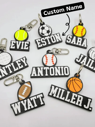 1-Pack Customizable Name & Multi-Sport Choice 3D Printed Plastic Personalized Keychain Keyring Bag Tag, Sporty Theme Multicolor Mini Ball Gift Accessory For Birthdays Anniversaries Graduations Game Days, Sequins, Colorful, Cute, Adorable, Y2K, Kawaii, Funny, Stylish, Custom, Personalized, Unique, Customized, Ideal Gifts For Her, Her, Girlfriend, Children, Family, Friends, For Anniversaries, Personalized Gifts Personalized/Customized Keychain, Bag Charms, High School Senior High School Students, College Students, University Students, Freshman, Sophomore, Underclassmen,Customized Keychains & Accessories,End Of Summer,Delicate Romance