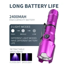 1 件超亮可变焦紫光手电筒，电池寿命长 + 便携式设计，适合钓鱼爱好者/昆虫研究人员/户外探险者，防水防摔，紫光用于诱鱼和货币验证，户外钓鱼/捕蝎子必备