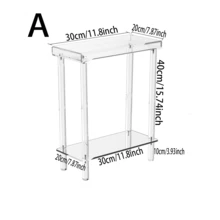 1 Set Acrylic Narrow Edge Table, Suitable For Small Spaces - Slim Magazine Rack Side Table - Thin Bedside Table For Living Room, Bedroom, Hallway