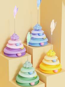 Cat Toy Long Drum With Three Rattling Balls, Playful Cat Ball, Puzzle Grinding Paw, Pet Toys