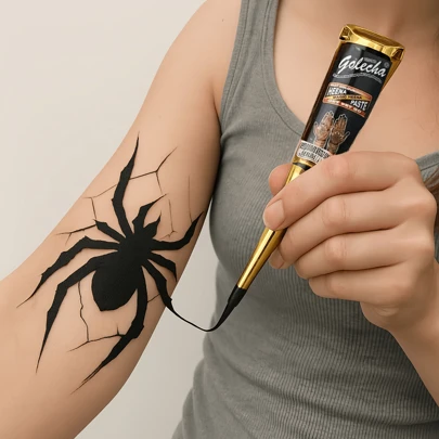 1 Stück Henna Paste, braun, schwarz, rot, Henna Tattoo Paste, temporäres Tattoo, semi-permanente Henna Tattoo Paste, wasserfeste Henna Tattoo Paste Vorlage für Körperkunst