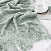 Diamond Knit Throw Blanket, Lightweight, Soft And Comfortable For Bed, Sofa, Cabin, Outdoor, Traveling, Office, 50 X 60 Inches
