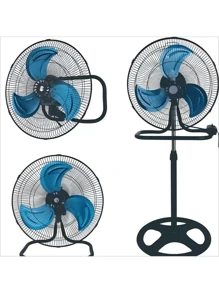 3 en 1 ventilador, swing ventilador vertical con 3 cuchillas de ventilador de metal, 18 "de diámetro, base sólida, viento extra grande, adecuado para dormitorio, sala de estar, hogar y oficina