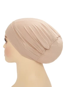 1 pièce Nouveau foulard en coton soyeux pour femme, bonnet sous-foulard musulman avec élastique