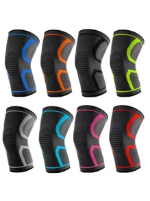 1 pièce Genouillère de sport tricotée unisexe, chaude et coupe-vent, convenant aux activités de plein air comme la course, la fitness, le basketball, le volleyball, le baseball, le football, le golf, la randonnée, le pique-nique, respirante, support de genou haute élasticité et antidérapante