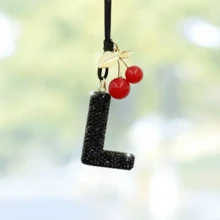 Shiny Letter Hanging Decor With Bow Accent, Fashionable English Letter Charm Decor For Car Rearview Mirror, Your Personalized Accessory - Multicolor - View 32